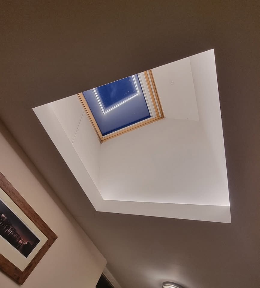 Skylight and ceiling electrical work